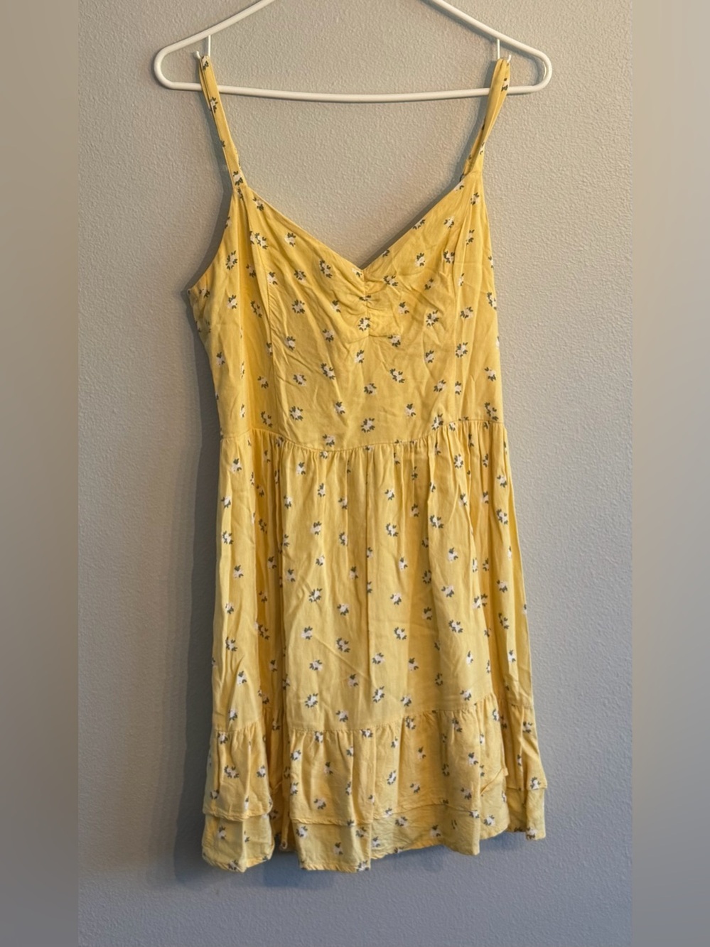 Hollister Yellow Floral Juniors Slip Sundress Size Large